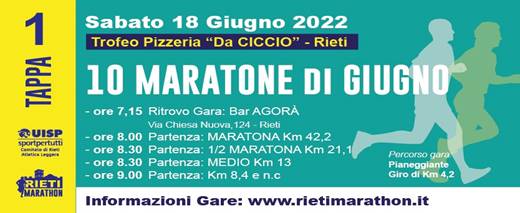 10 Maratone di Giugno (Tappa 1 ~ Maratona)