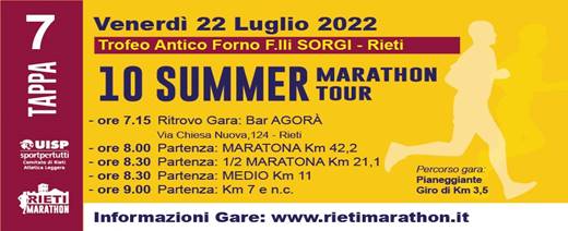 10 Summer Marathon Tour (Tappa 7 ~ Maratona)