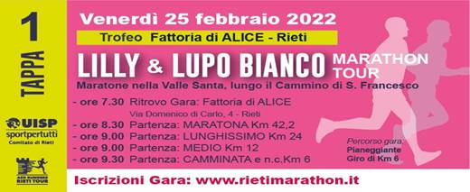 Lilly e Lupo Bianco Marathon Tour (Tappa 1 ~ Maratona)
